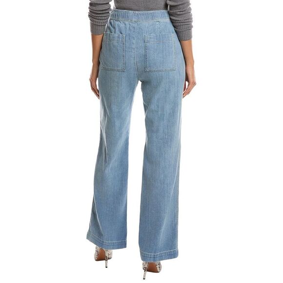 James Perse Womens Wide Leg Denim Pant, Blue - Picture 2 of 3
